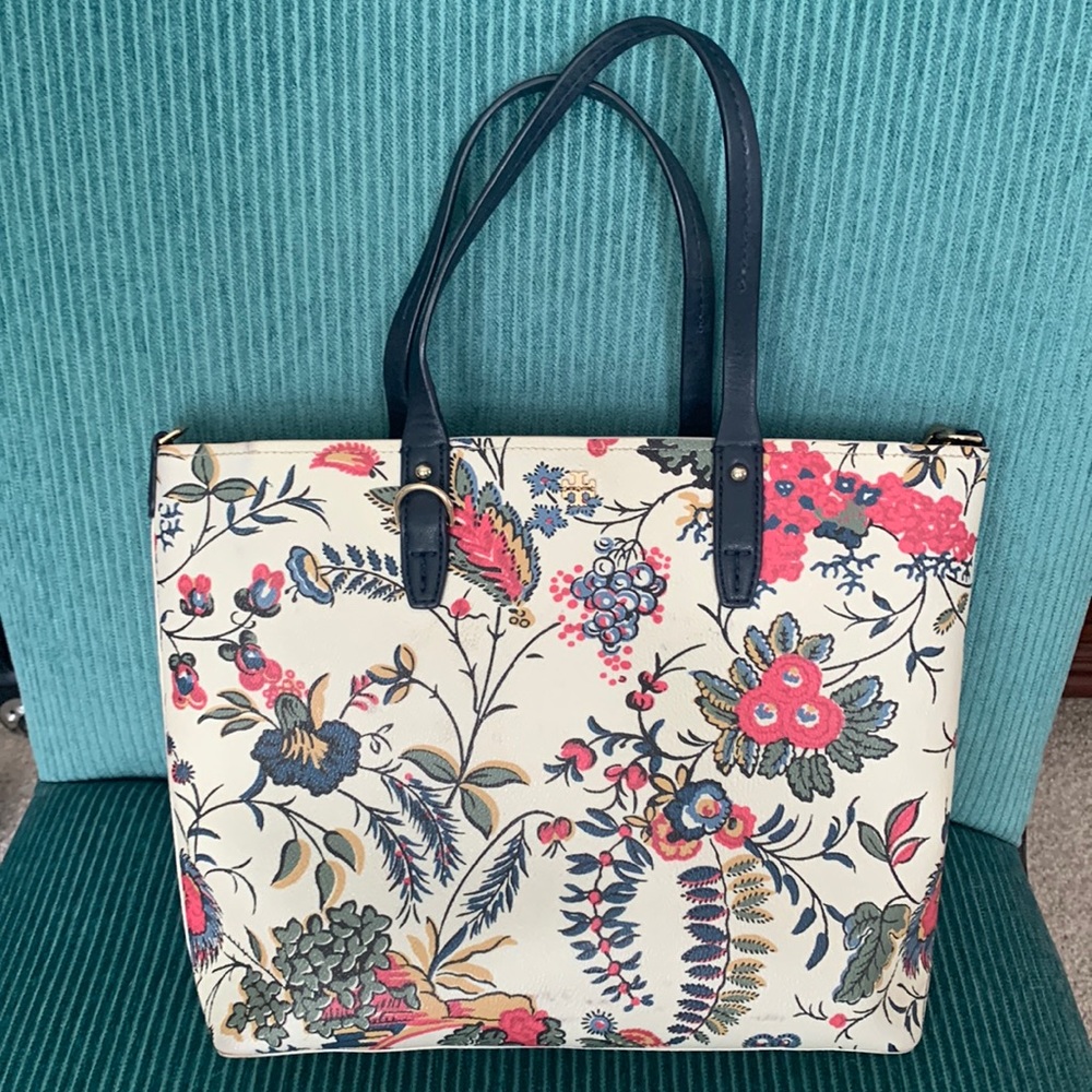 Tory Burch Colorful Floral Designed Shoulder Purse